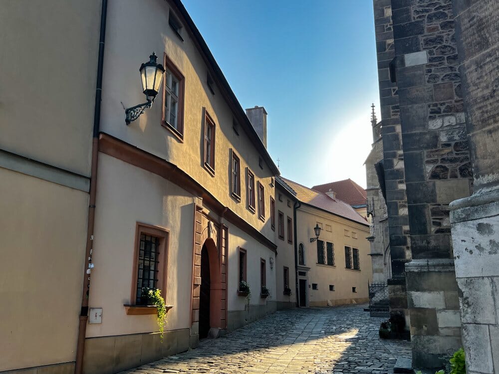 Средневековая улица рядом с Собором Святых Петра и Павла